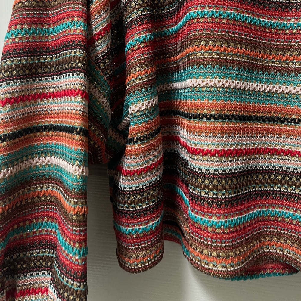 RARE Anthropologie Sparkly Orange Motif Balloon Sleeve Woven Jacket - Picture 3 of 5